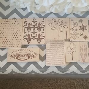 Unity vintage wood mounted stamp lot